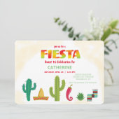 Fiesta Sweet 16 Celebration Einladung (Stehend Vorderseite)