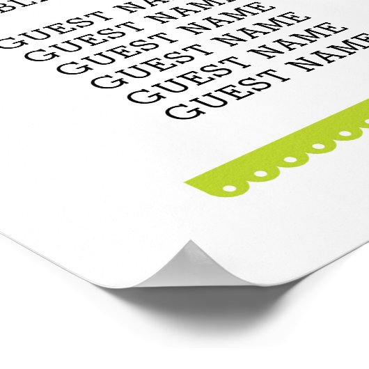 Fiesta Table Plan Hochzeitplakat Poster (Ecke)