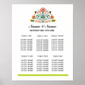 Fiesta Table Plan Hochzeitplakat Poster (Vorne)