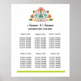 Fiesta Table Plan Hochzeitplakat Poster