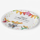 Fiesta Taco 'Bout A Baby Cactus Animal Baby Shower Pappteller (Schrägansicht)