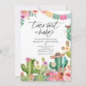 Fiesta Taco 'Bout A Baby Cactus Baby Shower Einladung (Vorderseite)