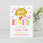 Fiesta Taco Bout a Baby Girl Dusche Einladung (Stehend Vorderseite)