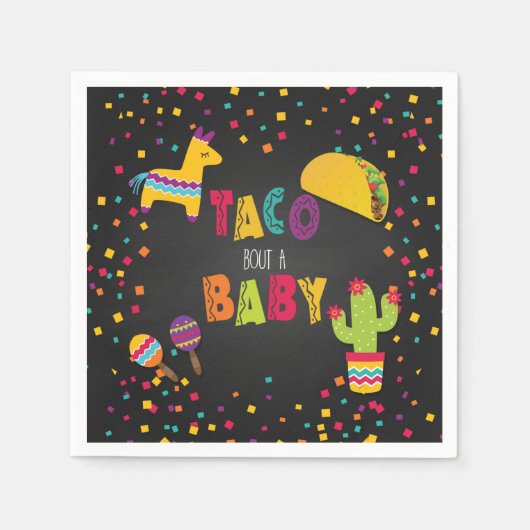 Fiesta Taco Bout a Baby Napkin - Babydusche Serviette (Vorderseite)
