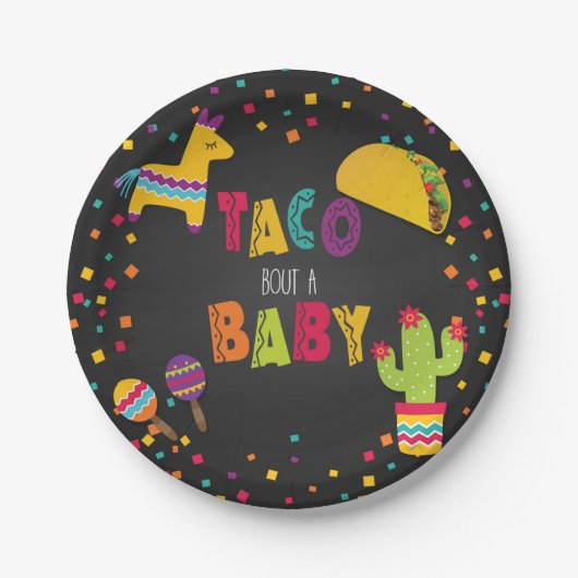 Fiesta Taco Bout a Baby Paper Plate - Babydusche Pappteller (Vorderseite)