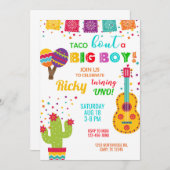 Fiesta taco bout a big boy birthday invitation. einladung (Vorne/Hinten)