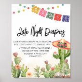 Fiesta Taco 'Bout Baby Dusche Spate Night Diapers Poster (Vorne)