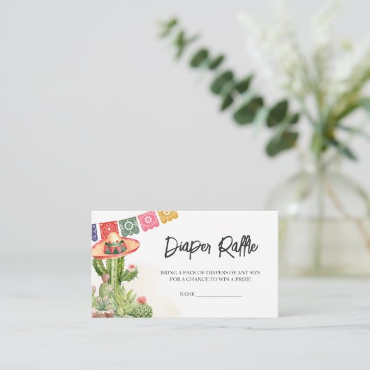 Fiesta Taco 'Bout Baby Duwer Windelwanne Raffel Begleitkarte (Stehend Vorderseite)