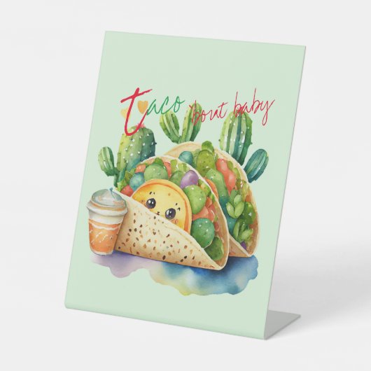 Fiesta Taco 'bout Baby Shower Niedlich Fun Modern Sockelschild (Vorderseite)