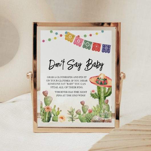 Fiesta Taco 'Bout Baby Shower Say Baby nicht Poster