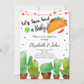 Fiesta Taco Bout Baby Watercolor Cactus Invite Einladung (Vorderseite)