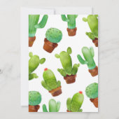 Fiesta Taco Bout Baby Watercolor Cactus Invite Einladung (Rückseite)