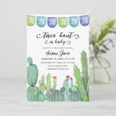 Fiesta Taco 'Bout Cactus Baby Shower Einladung (Stehend Vorderseite)