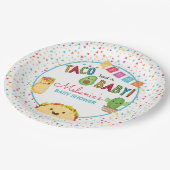 Fiesta Taco Bout eine Babydusche Papierplatte Pappteller (Schrägansicht)