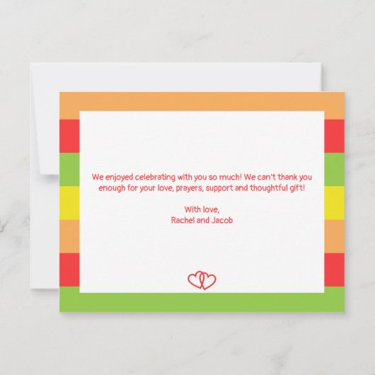 Fiesta Taco Bout Liebe Bunter Polterabend Dankeskarte (Rückseite)