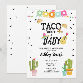 Fiesta Taco Bout Liebe Cactus Black Baby Shower Einladung