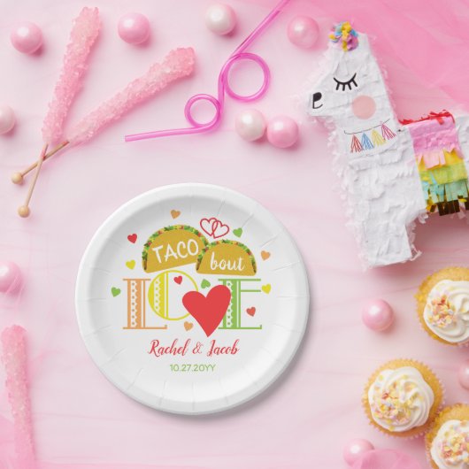 Fiesta Taco Bout Liebe farbenfrohe Engagement Part Pappteller (Party)