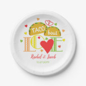 Fiesta Taco Bout Liebe farbenfrohe Engagement Part Pappteller (Vorderseite)