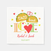Fiesta Taco Bout Liebe farbenfrohe Engagement Part Serviette (Vorderseite)