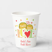 Fiesta Taco Bout Liebe Farbiges Brautparty Pappbecher (Vorderseite)