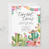 Fiesta Taco 'Bout Twins Mexican Cactus Baby Shower Einladung (Vorderseite)