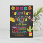 Fiesta Taco Bout ZWEI Einladung zum Geburtstag (Stehend Vorderseite)