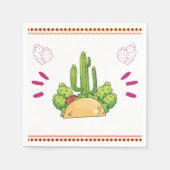 Fiesta Taco Simple Mexican Cactus Floral Serviette (Vorderseite)