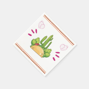 Fiesta Taco Simple Mexican Cactus Floral Serviette