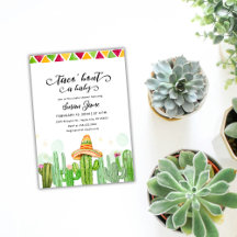Fiesta Taco Watercolor Cactus Baby Shower