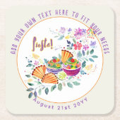 FIESTA Tacos Guacamole Folkart Blume Custom Rechteckiger Pappuntersetzer (Vorderseite)