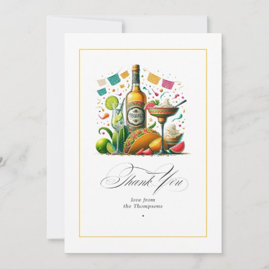 Fiesta Tacos und Tequila Dankeskarte (Vorderseite)