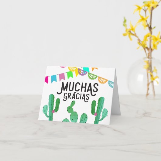 Fiesta-Thema Muchas Gracias Vielen Dank Karten (Gelbe Blume)