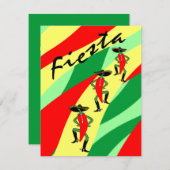 Fiesta-Thema-Party Einladungs-bunte Ausläufer Einladung (Vorne/Hinten)