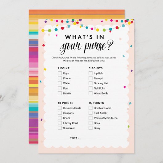 Fiesta Thema, was in Ihrem Baby-Dusche-Handtasche  Programm (Vorne/Hinten)