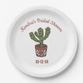 Fiesta Theme Brautparty Personalisiert Cactus Pappteller (Vorderseite)
