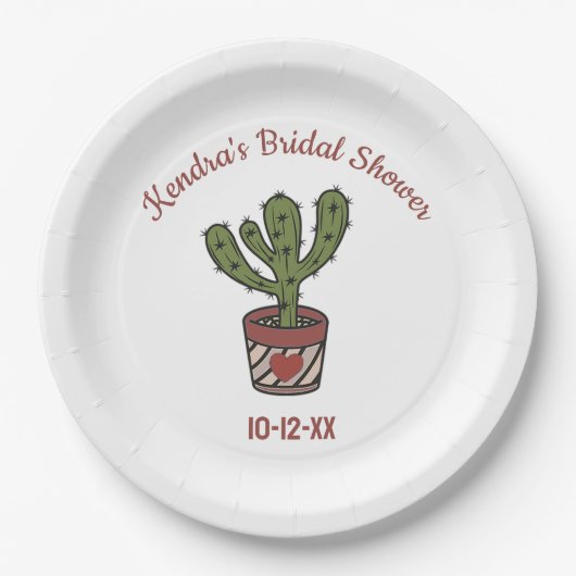 Fiesta Theme Brautparty Personalisiert Cactus Pappteller (Vorderseite)