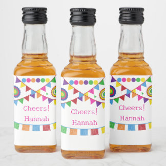 Fiesta Theme Mini Flaschen Labels Alkoholflaschenetikett