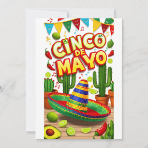 Fiesta Time Mexican Postcard Einladung