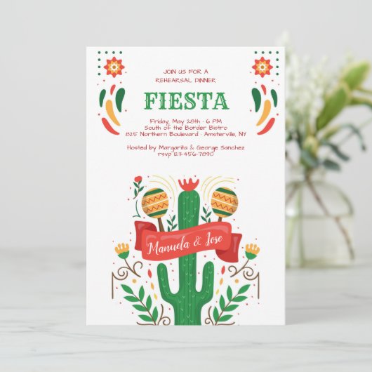 Fiesta Time Probe Dinner Einladung (Stehend Vorderseite)