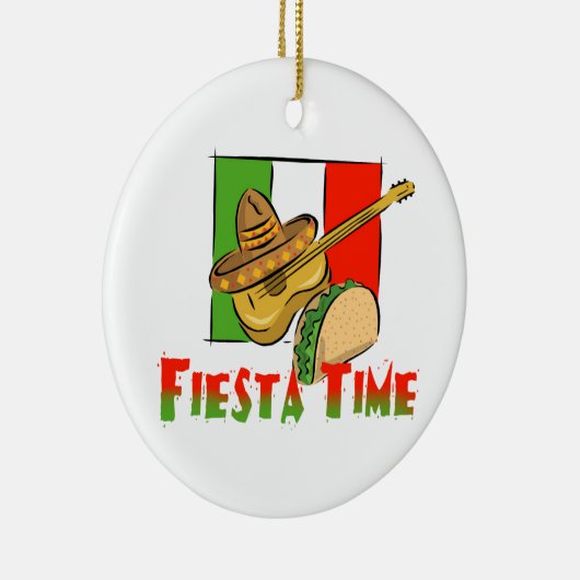 Fiesta Time Taco, Sombrero, Gitarre Keramik Ornament (Rechts)