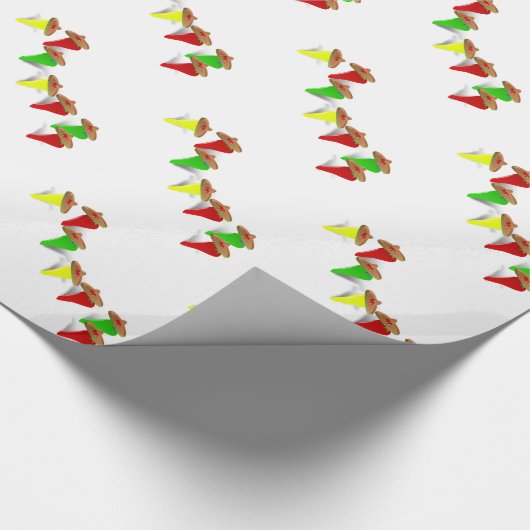 Fiesta Time! Tanzende Chili Paprikaschoten Geschenkpapier (Ecke)