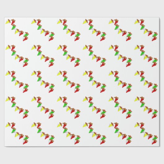 Fiesta Time! Tanzende Chili Paprikaschoten Geschenkpapier (Flach)