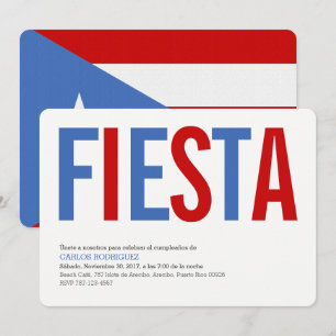 Fiesta: Traditionell: Puerto Rico-Flagge Einladung