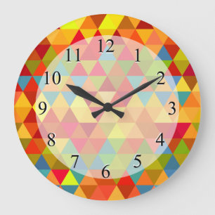 Fiesta Triangle Geometric Fraktal Pattern Große Wanduhr