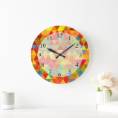 Fiesta Triangle Geometric Fraktal Pattern Große Wanduhr (Zuhause)