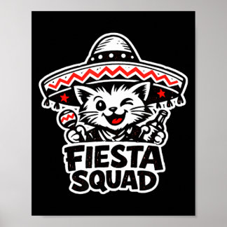 Fiesta-Trupp Spaßkatze Cinco de Mayo Design Mexika Poster