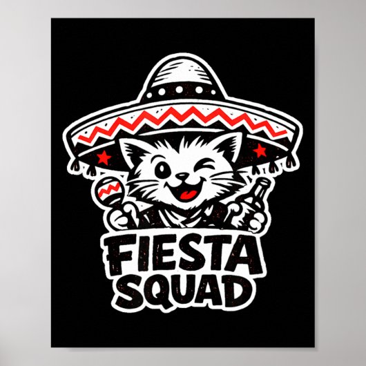 Fiesta-Trupp Spaßkatze Cinco de Mayo Design Mexika Poster (Vorne)