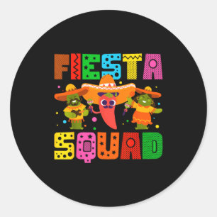 Fiesta-Truppe cinco de mayo lustiger Kaktus Sombre Runder Aufkleber