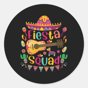 Fiesta-Truppe Cinco De Mayo Mexikanische Gitarre N Runder Aufkleber