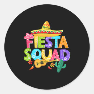 Fiesta-Truppe Cinco de Mayo passende mexikanische  Runder Aufkleber